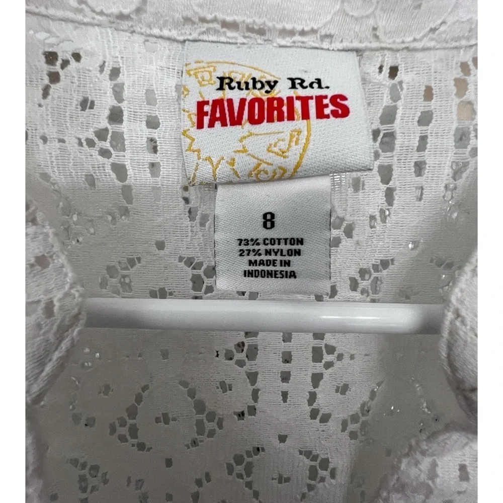 Ruby Rd. White Lace Button-Up Blouse - Picture 4 of 4